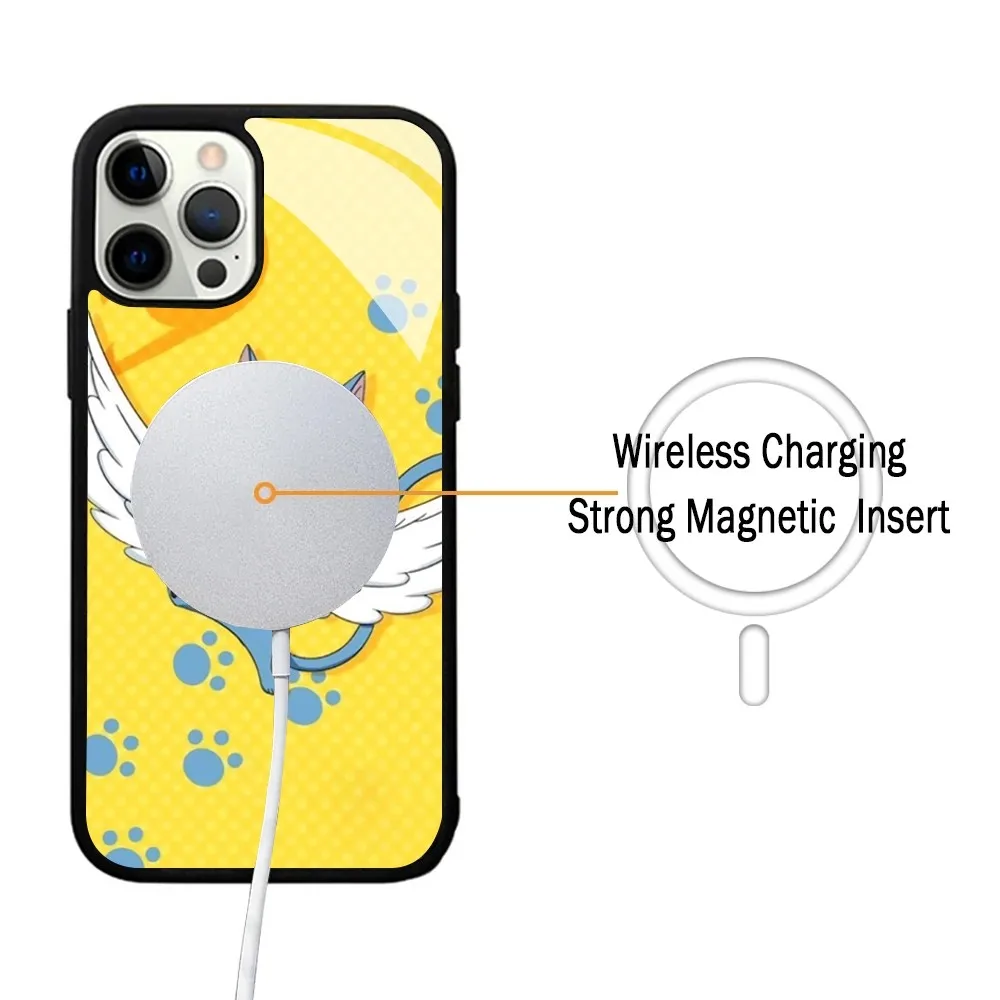 M-Manga F-Fairy Tail Happy  Phone Case For IPhone 15 14 13 Pro Max 11 12 Mini Alex Mirror For Magsafe Wireless Charging Cover