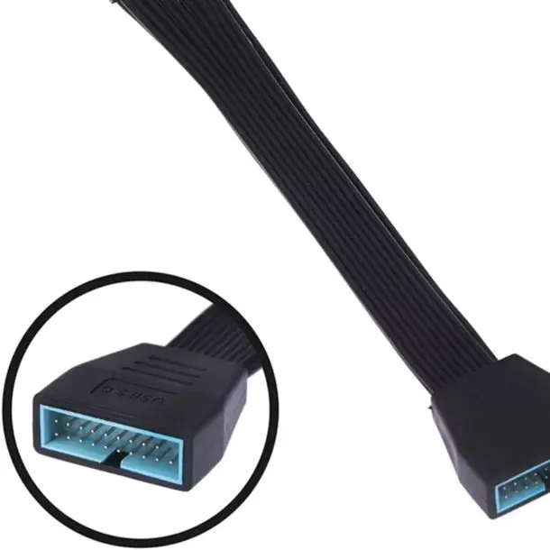 

Для материнской платы 5,9 дюйма/15 см маленький мини-USB 3,0 19/20-контактный внутренний удлинительный кабель-адаптер черный плоский провод