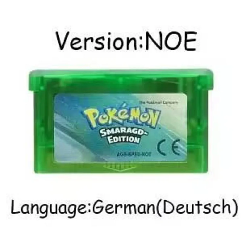 Nieuwe Pokemon GBA 6 Talen Game Card 32 Bit Video Game Console Cartridge FireRed LeafGreen Ruby Sapphire Voor DS/NDS/GB speelgoed Gift