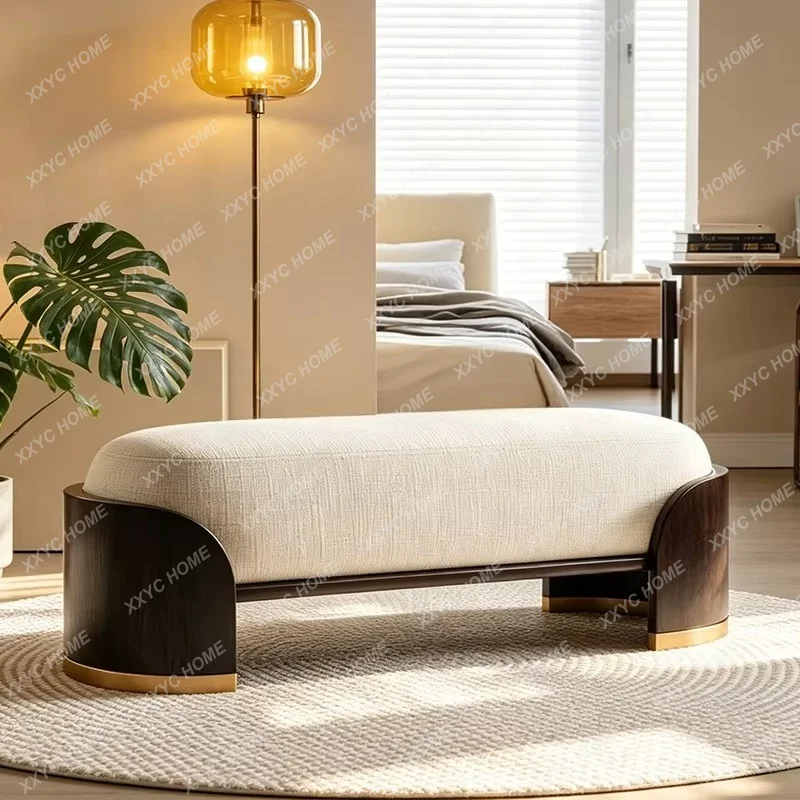 XX modern simple solid wood sofa bench cloakroom fabric shoe changing stool