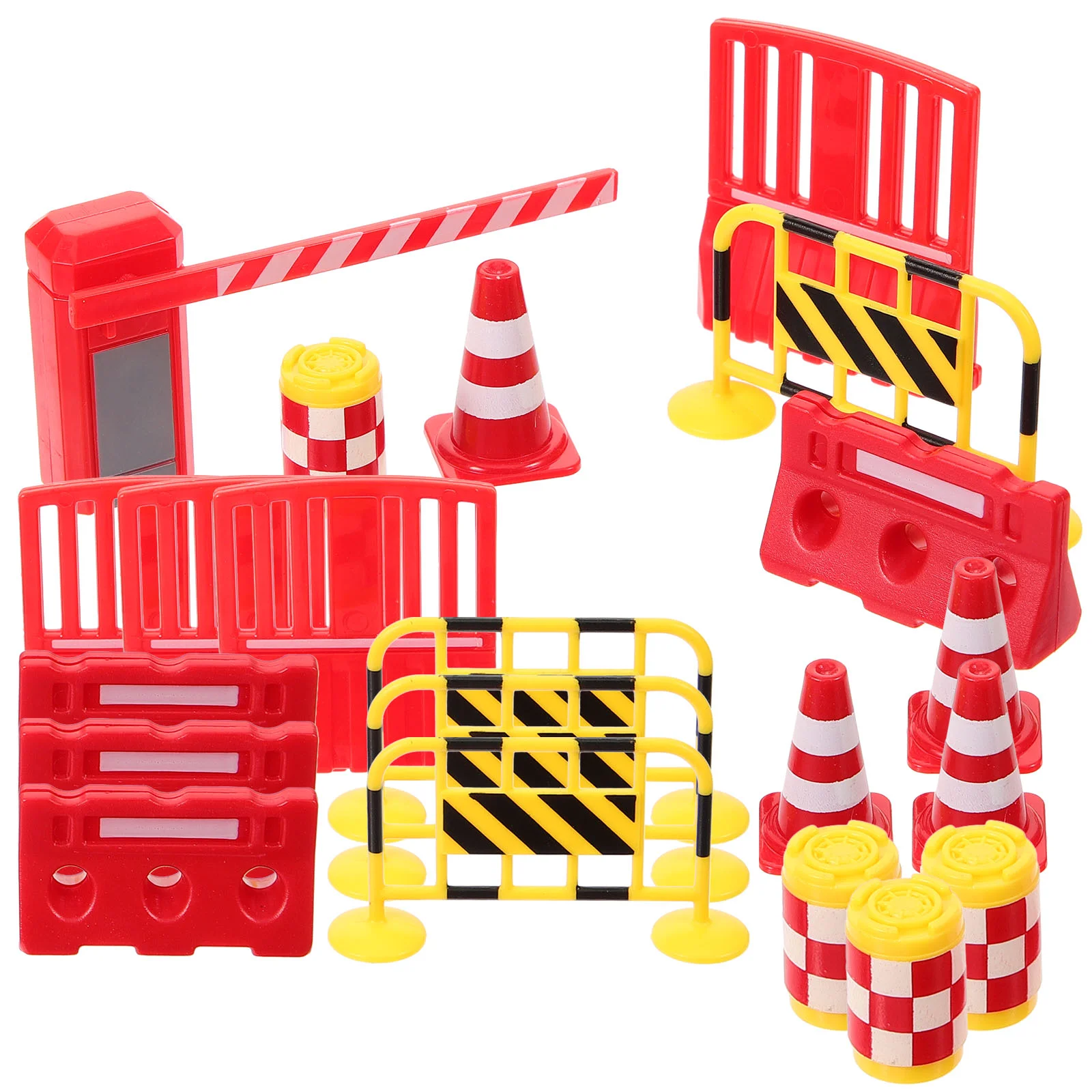 

Parking Lot Road Sign Traffic Barricade Toys Signs For Kids Teaching Aids Props Mini Plastic Fencing Miniature Barrier Cones