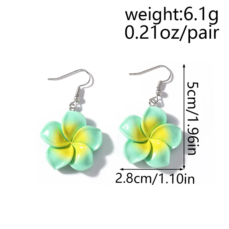 5 Paar/Set, zufällige, modische, bunte Blumen-Ohrringe für Damen und Mädchen, geeignet für Partys, Festivals, als Schmuck oder Geschenk. – Detail 3