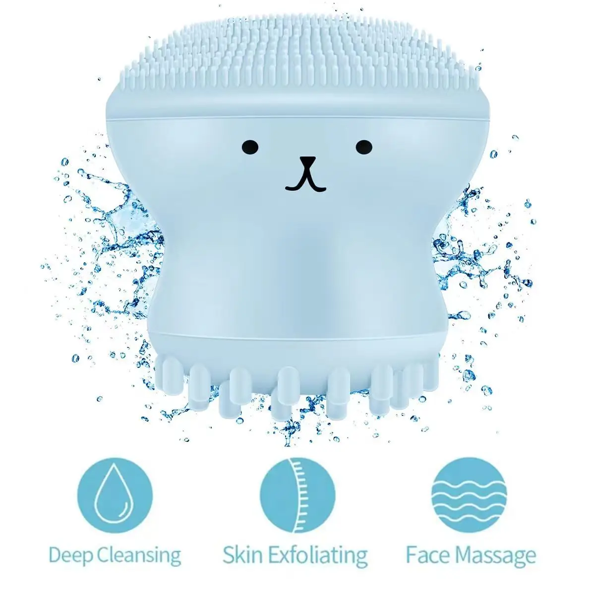 Octopus Facial Brush Octopus with Sponge Cleaning Brush Facial Cleaner Brush Small Octopus Facial Skin Care