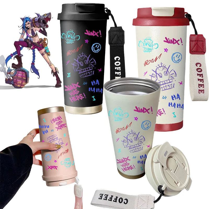 

The Battle of Two Cities Jinx Large Capacity Insulated Cup Anime Stainless Steel Portable Student Double Drinking Coffee Cup