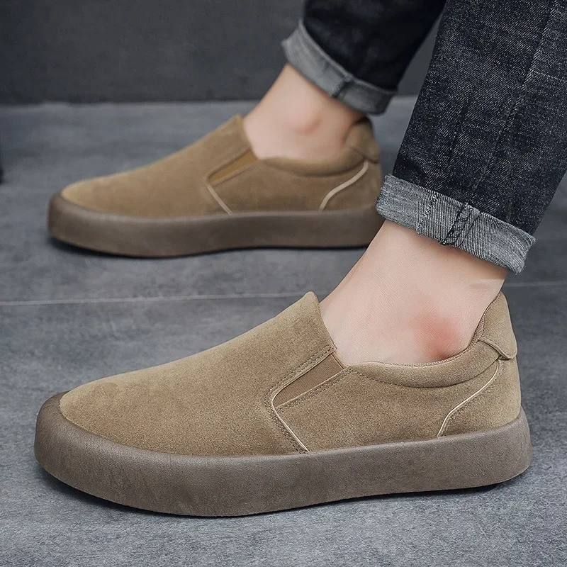 

Men's Casual Shoes Spring Breathable Suede Loafers Solid color Comfortable Walking Shoes Lightweight Sneakers Driving Shoes