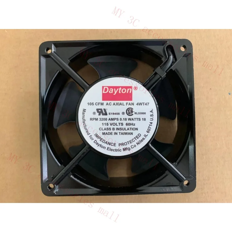 FOR DAYTON 4WT47 Standard Square Axial Fan, Square, 115VAC, 1 Phase, 105 cfm