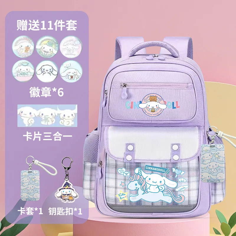 Sanrio Anime Cinnamoroll Backpacks for Children Kawaii Toys Large Capacity Girls Cute Lightweight Spine-Protective Backpack