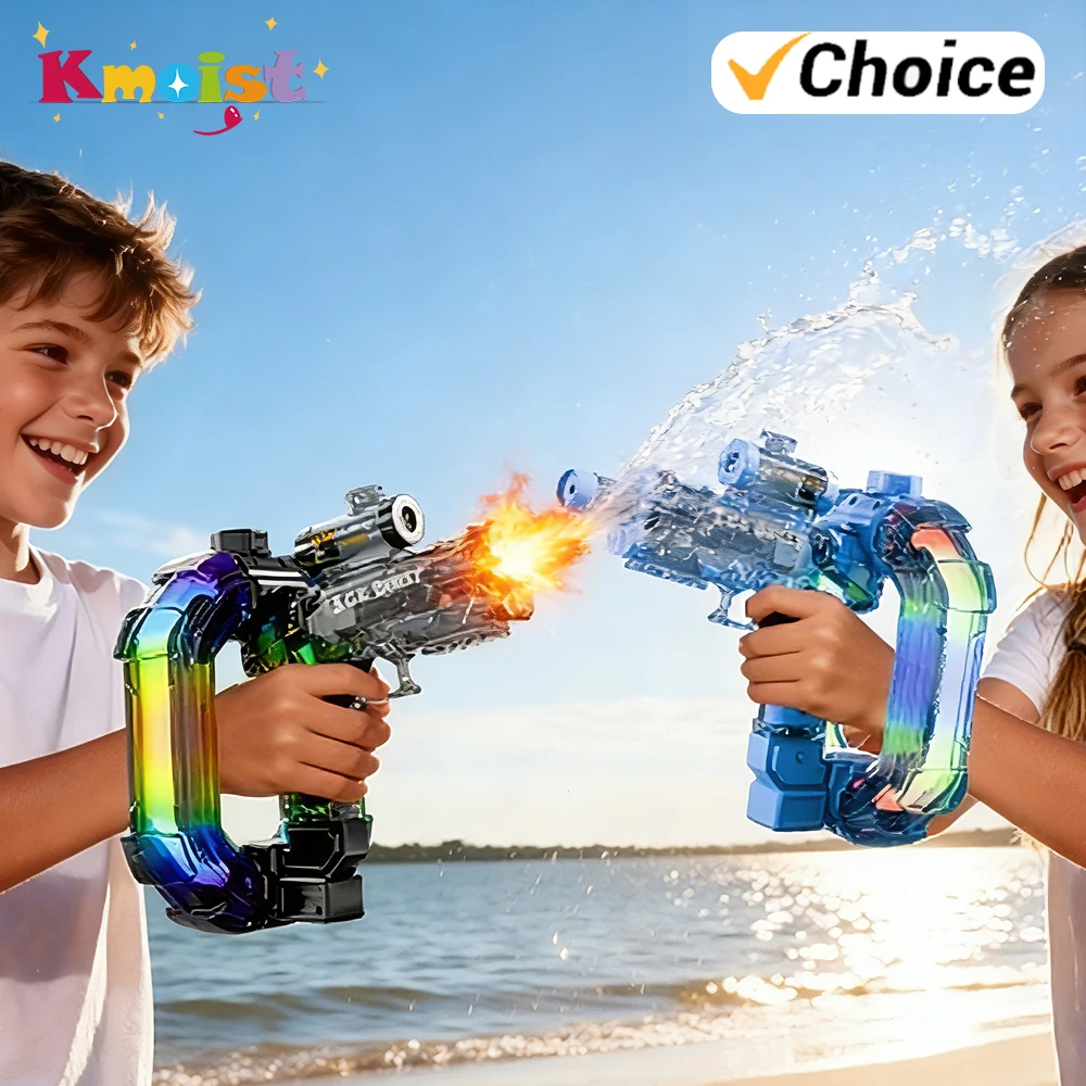 

Электрический водяной пистолет с функцией стрельбы, мощный, дальнобойный, с распылителем, игрушка для улицы, подарок на день рождения для мальчиков
