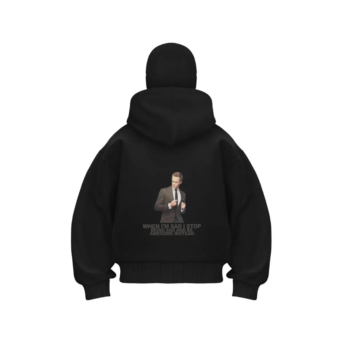 Be Awesome Instead Quote Text Design Balaclava Men Zip Hoodie Winter Warm Casual Sweatshirt