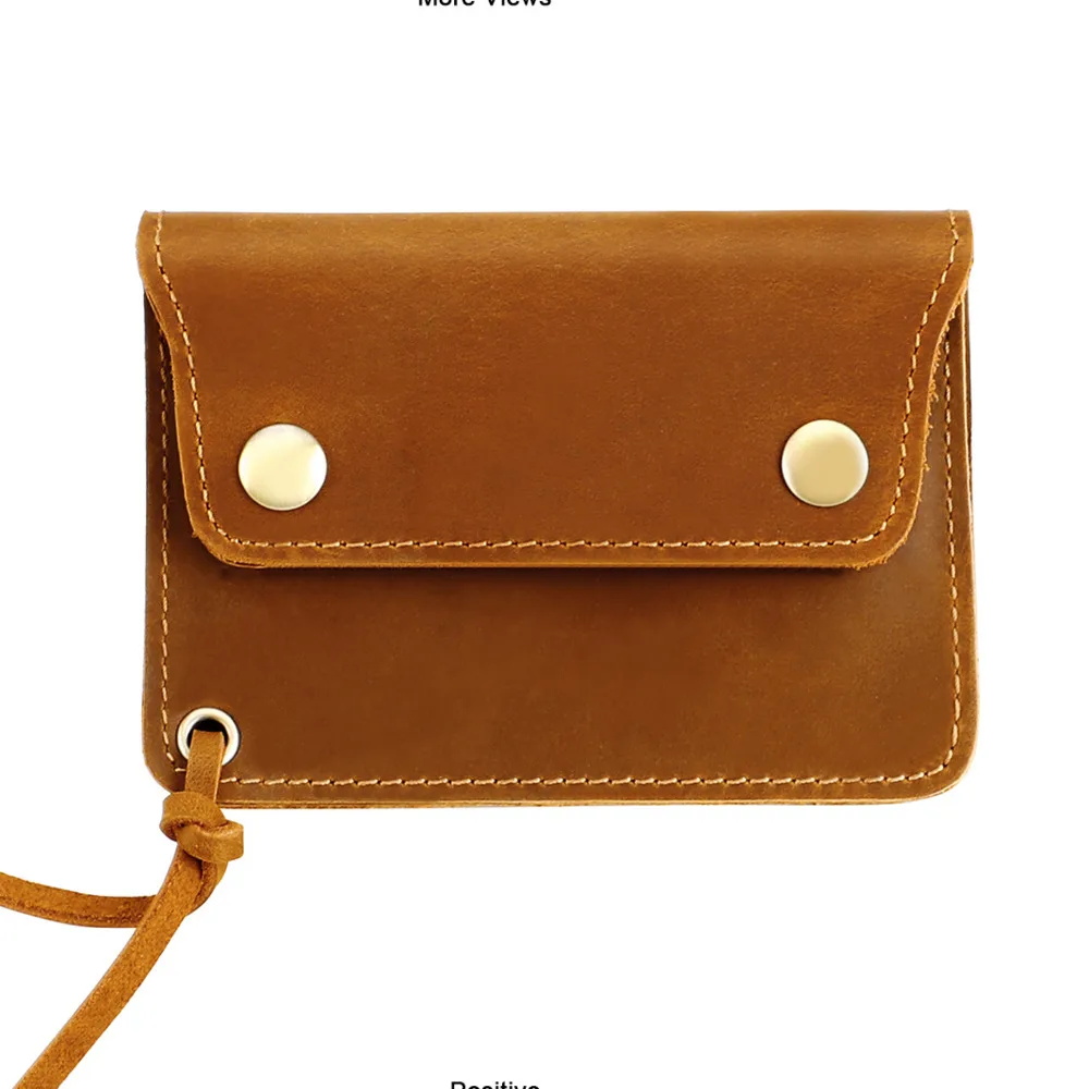 Man Coin Storage Purse Man Wallet Personalized Cardholder Genuine Leather Short Wallet Crazy Horse Leather Zippered Coin Wallet
