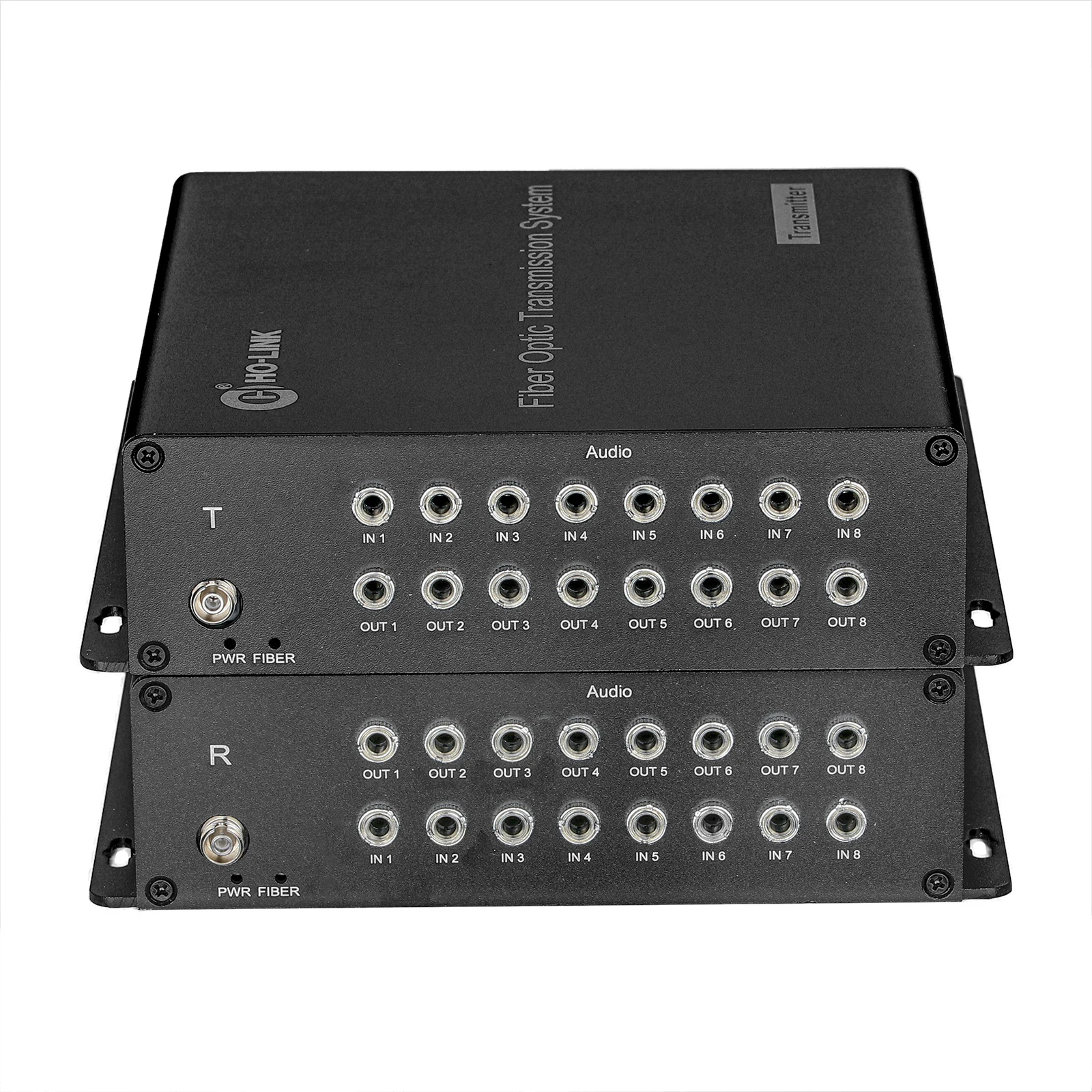 8 channel fiber optic to audio converter audio transmitter receiver single mode 20km