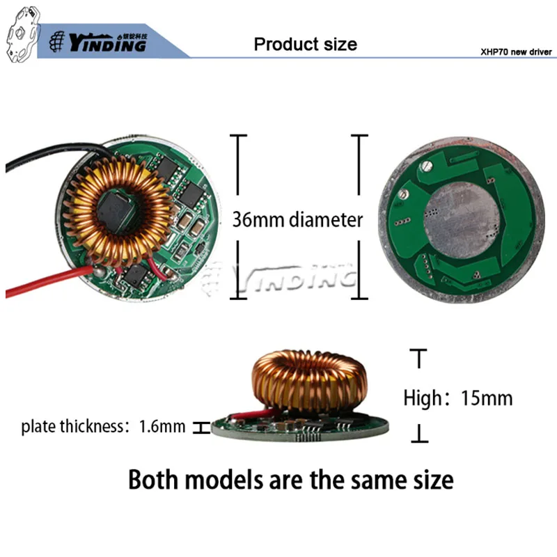 1 torch driver 8-15V circuit board for XHP70 new driver accessory accessory 7070 lamp connection voltage: 6V