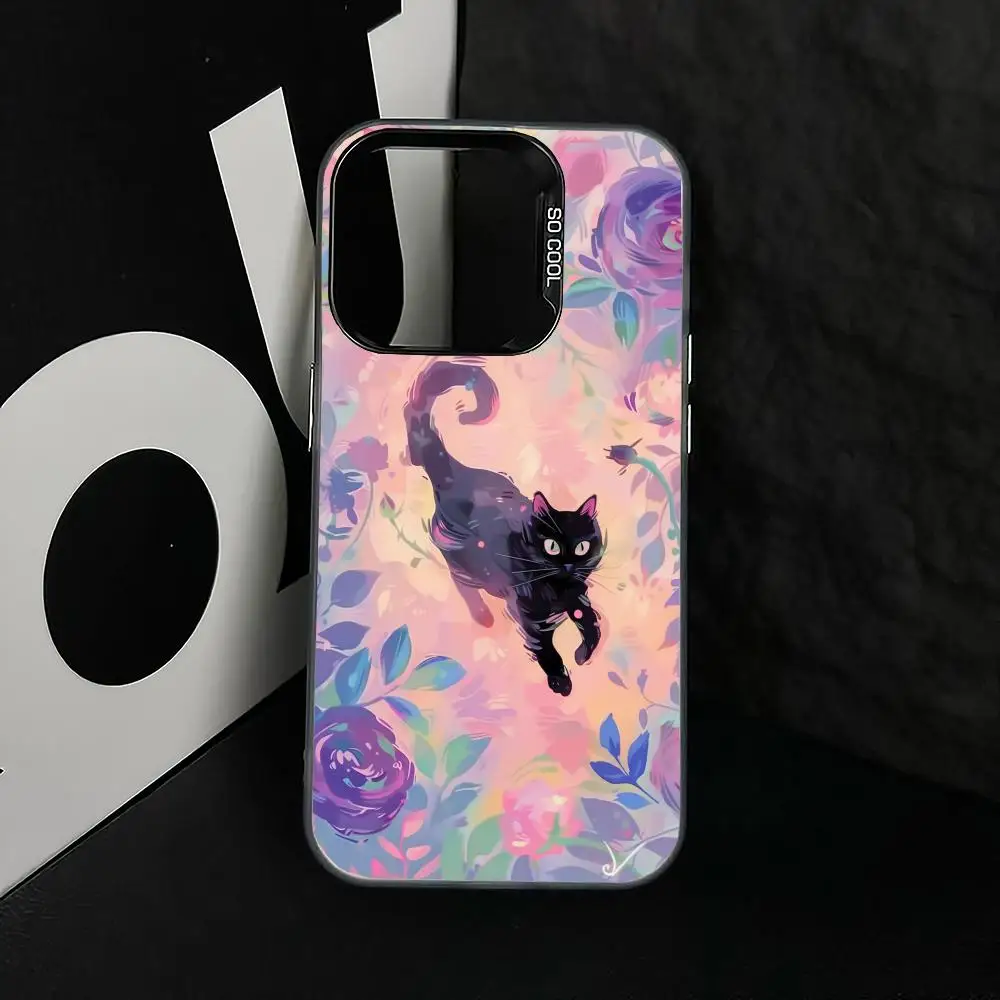

Flower cat case for iPhone17 16 15 14 13 12 11 Pro/ Max/Plus shock-proof rear cover anti-fingerprint