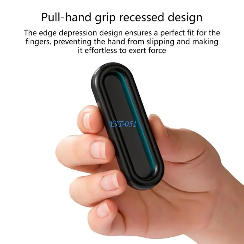 

E15A Window Handle Strong Auto Adhesive Backing Ergonomic Finger Grooves Universals For Sliding Door Cabinets