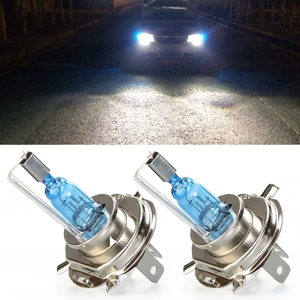 Super Bright Xenon Bulbs 2pcs H4 Headlight Bulb Super Bright Car Headlight Fog Lights Driving Lamp White