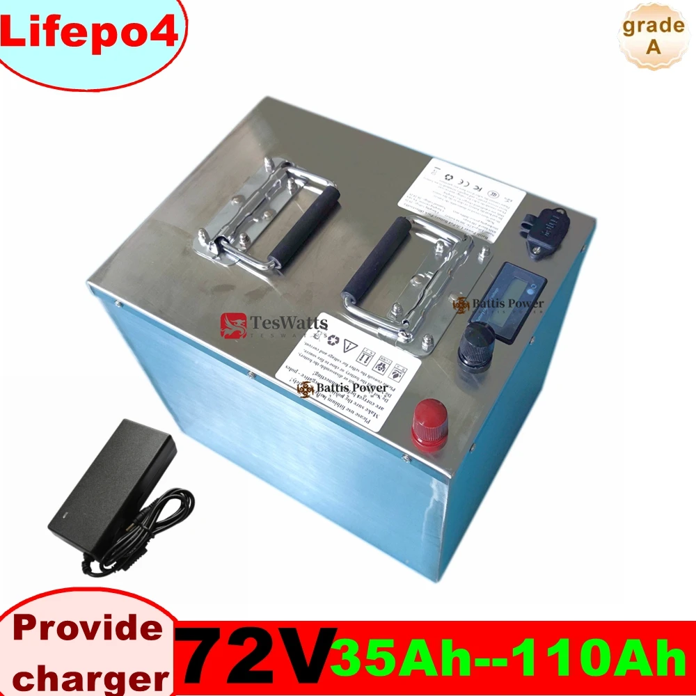 72V 35Ah Lithium Battery 40Ah 50Ah 60Ah 70Ah 80Ah 100Ah 110Ah Lifepo4 for Trolling Motor Hybrids Motorcycles Golf Cart Robot