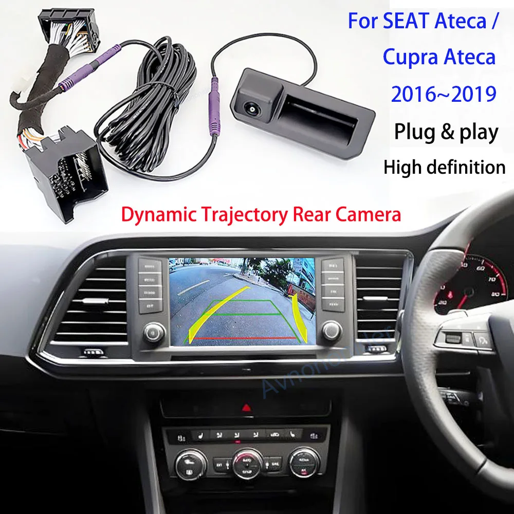 

Canbus Dynamic Trajectory Rear View Camera For SEAT Ateca / Cupra Ateca 2016~2019 Car Reverse Camera Work With MIB STD2 Unit