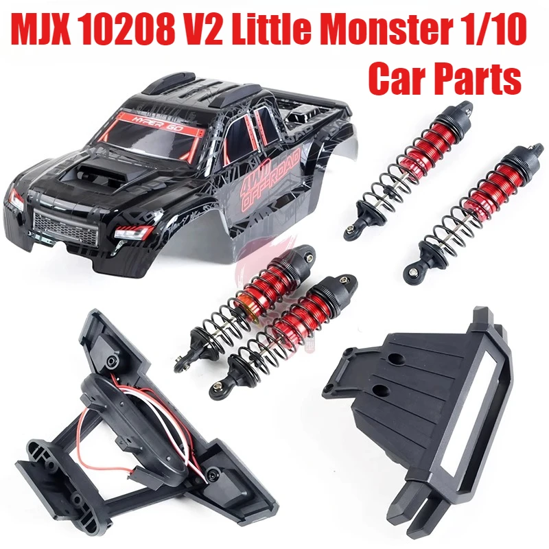 MJX 10210 10208 V2 Little Monster 1/10 RC Car Parts Shock Absorber Body Shell Front Anti-collision Chassis 1030B 10510B 10100B