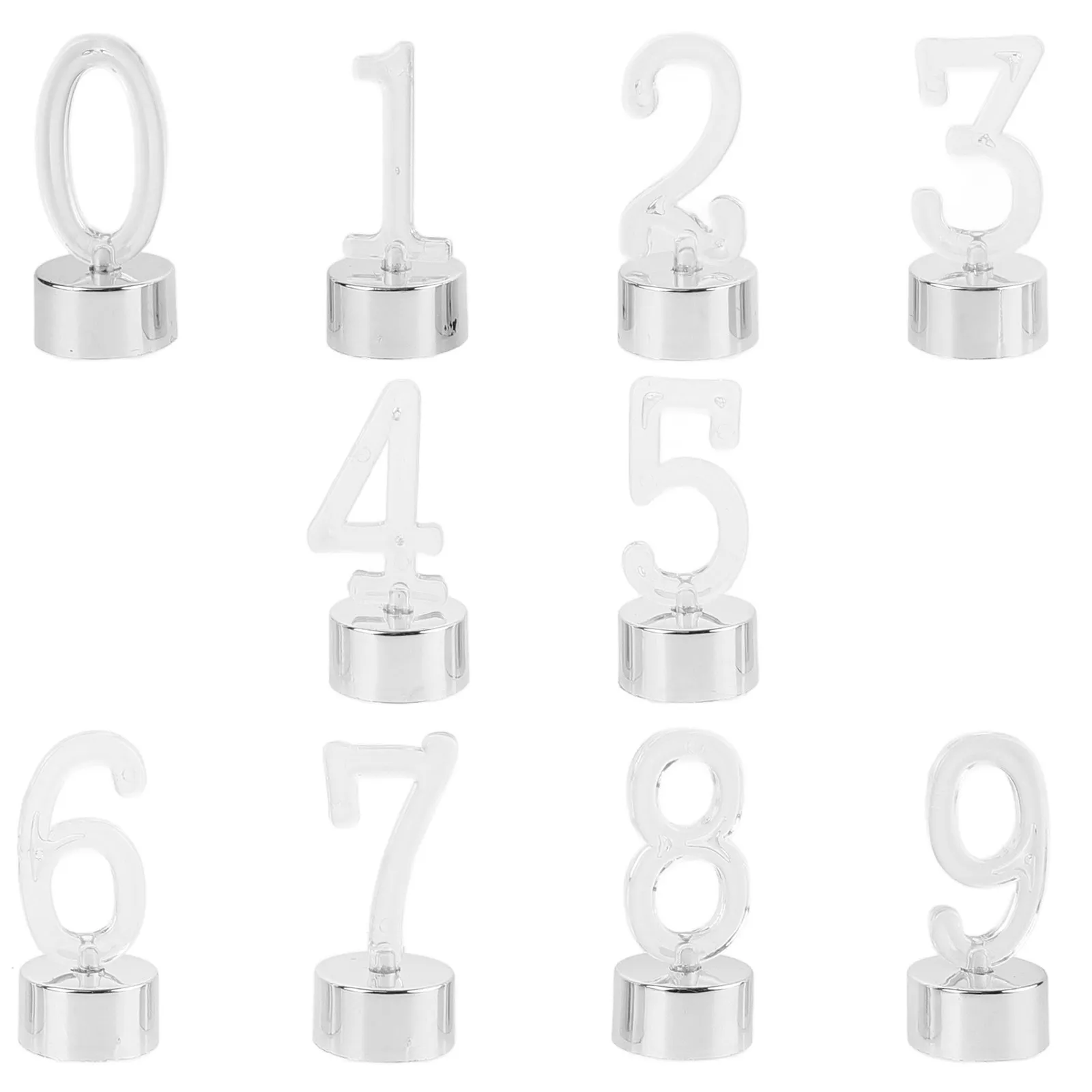 10Pcs LED Number Light Flameless Birthday Decorative Lights Safe Smokeless Lamp for Kids Pets Window Floor Table Use