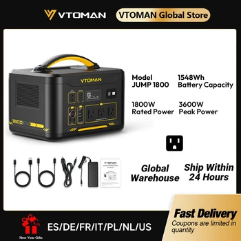 VTOMAN JUMP 2200 Portable Power Station 828/1548Wh LiFeP04 Battery Solar Generator Solar for Home Outdoor Camping