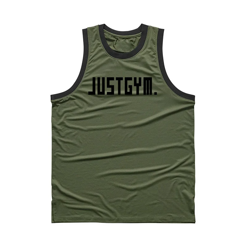 

4Colors Mens Fashion Design Letter Printed Graphic Singlets Sleeveless Sports Basketball Vest Quick-drying Breathable Undershirt