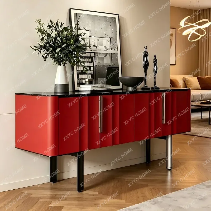XX Linliangmu Minimalist High Gloss Paint Entryway Console Table Modern Simple Sideboard Storage Cabinet For Living Roo