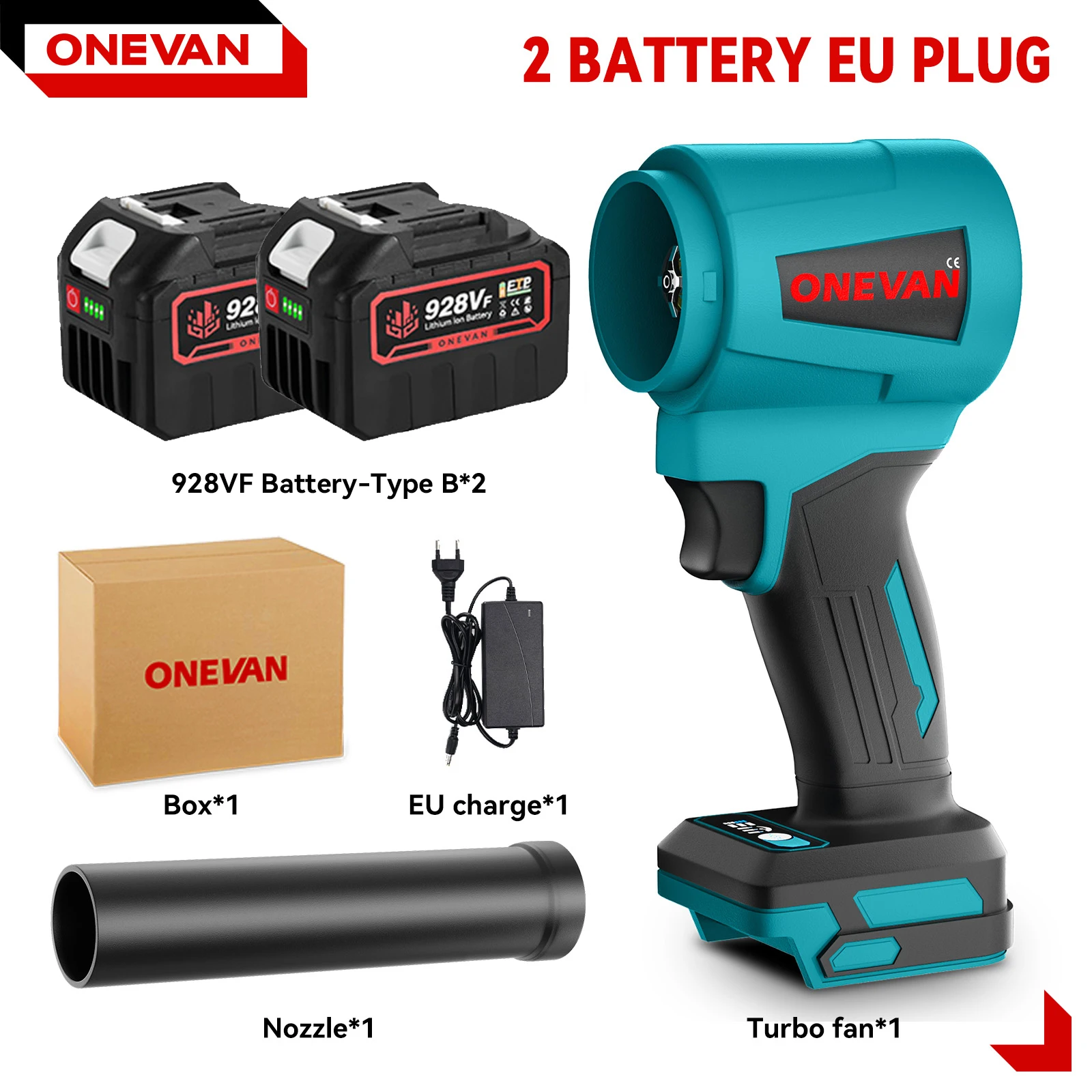 Borstelloze Elektrische Turbo Blower 300000 RPM Jet Fan 400 M/S Handheld Blad Stof Auto Droger Blazen Tool Voor Makita 18 V Batterij Pin