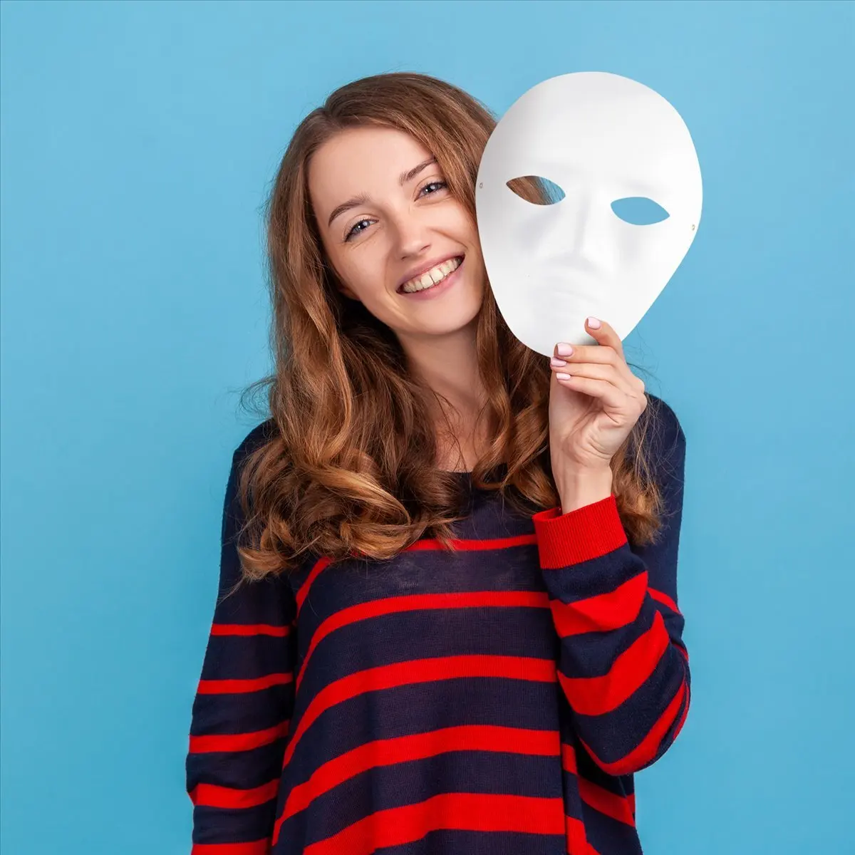 AA83 Maschera bianca, 12 pezzi Maschera a pieno facciale di Halloween Maschera vuota fai da te Danza Cosplay Party Maschera di carta in maschera semplice per decorare