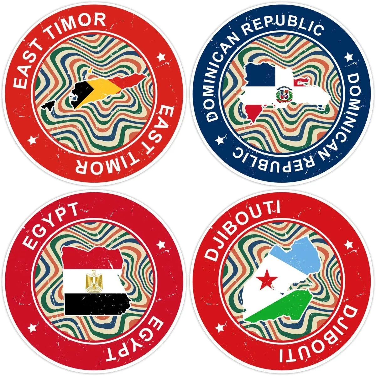 

Countries Round Flag Map Seal Sticker Vinyl Decal for Wall, Laptop, Truck, Car Bumper Laptop Phone Cup