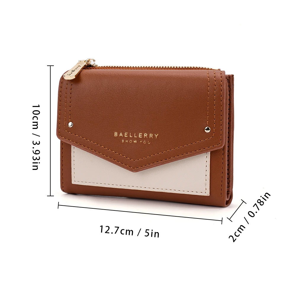 1Pcs Elegant Women's Envelope Wallet, Large Capacity Coin Purse, Fashionable V-Shaped Splicing Pu Leather Zipper Wallet, Multi-Card Slot Wallet with Coin Pocket