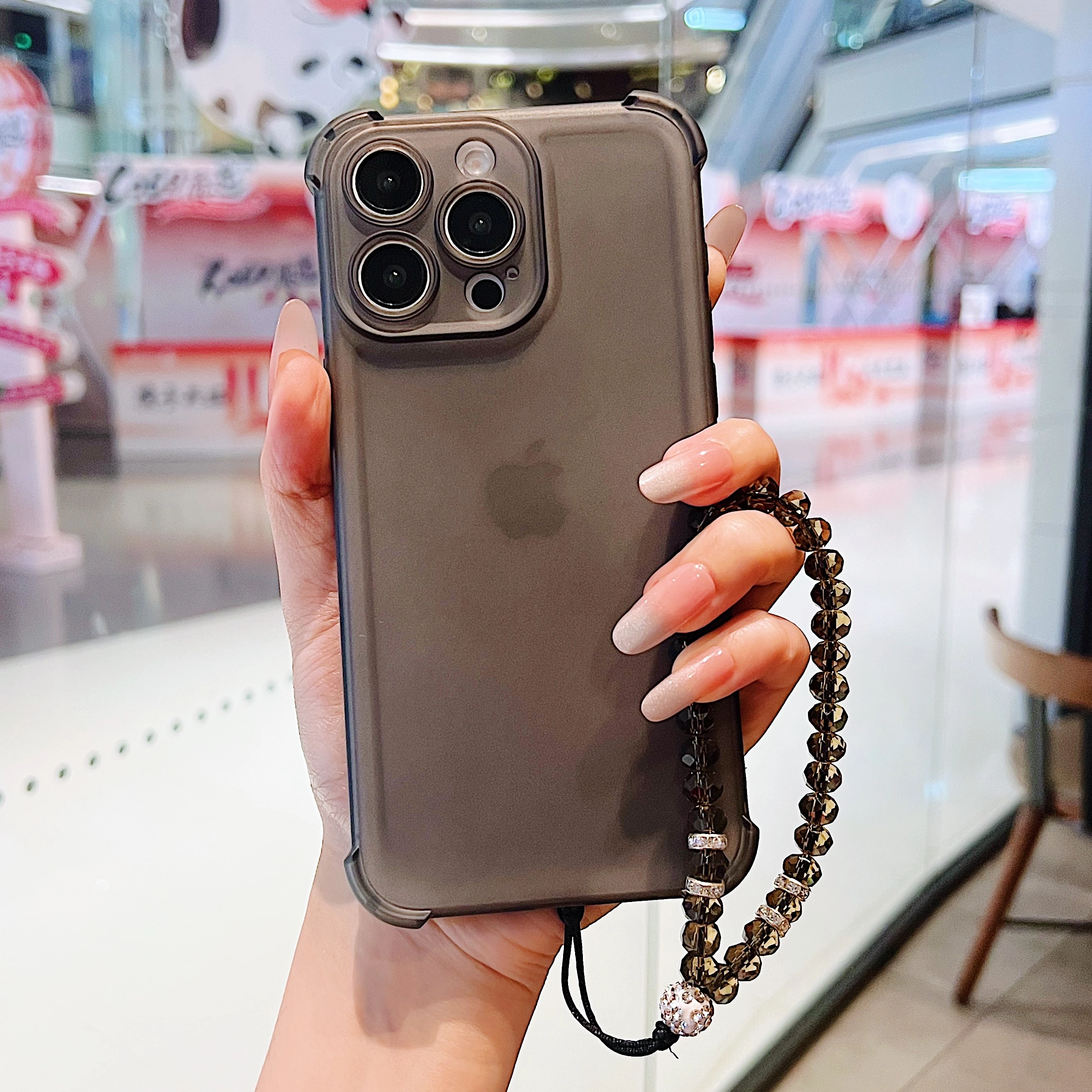 Funda de teléfono con cordón y correa para la muñeca para iPhone 17 Pro, funda para iPhone 13 16 14 11 12 15 Pro Max 17 Air, cubierta translúcida mate a prueba de golpes