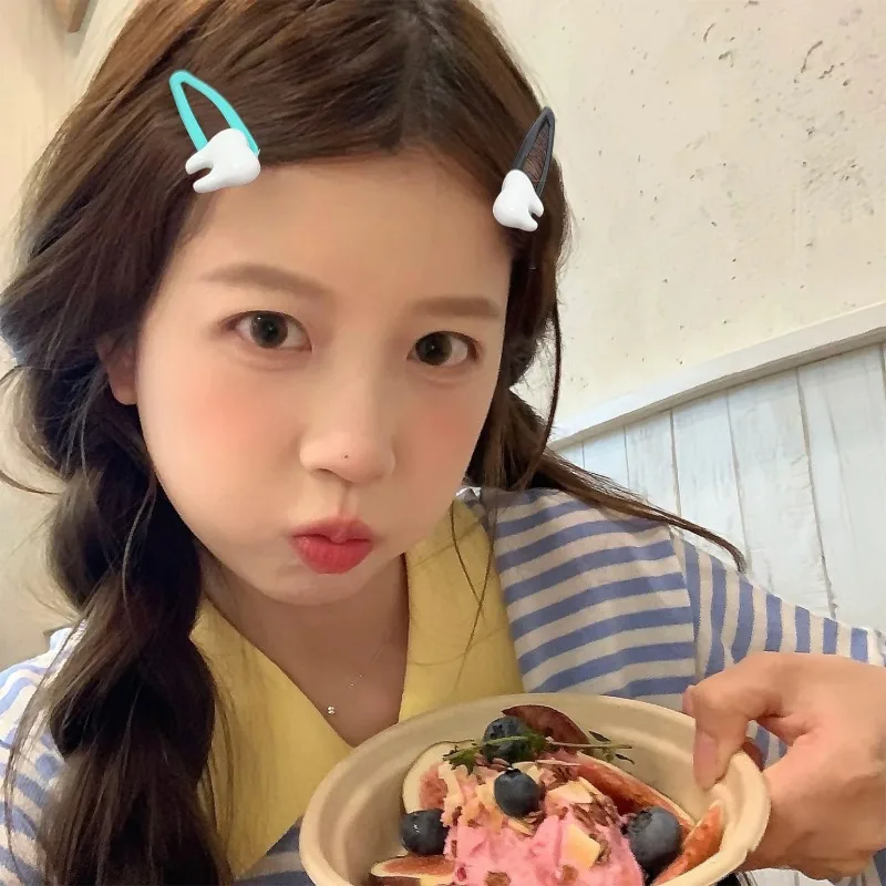 Creative Simulation Teeth BB Clip Cute Bangs Fixed Decorative Hairclip Y2K Girl Sweet Hair Clip Kawaii Hairpins Hair Accessories