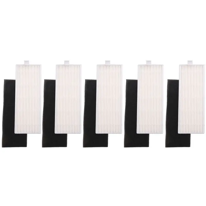 NEW 5Pcs Sponge + 5Pcs Hepa Filter For Replacement Chuwi Ilife A4 Robot Vacuum Cleaner-A54Q