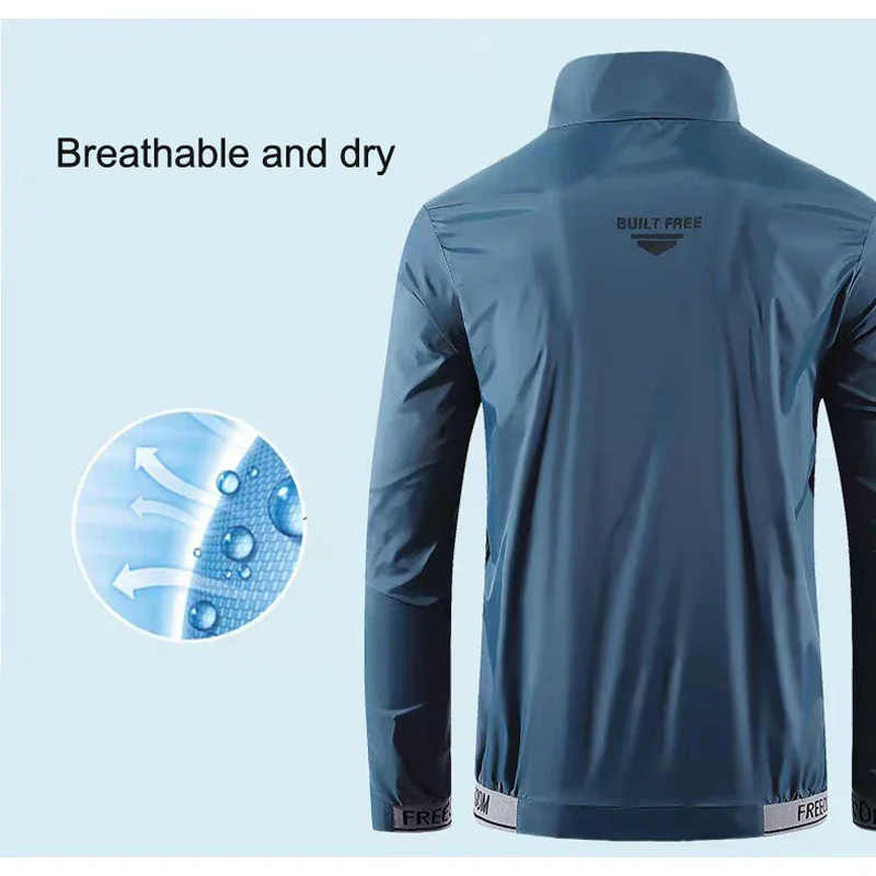 FOXMAUCB-Chaqueta de ciclismo para hombre, cortavientos para bicicleta, Chaqueta fina para bicicleta de montaña, ropa para senderismo y escalada, protección solar, ropa para MTB