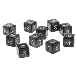 역할 놀이용 6 면 다면체 디지털 주사위, D6 주사위, 10 개