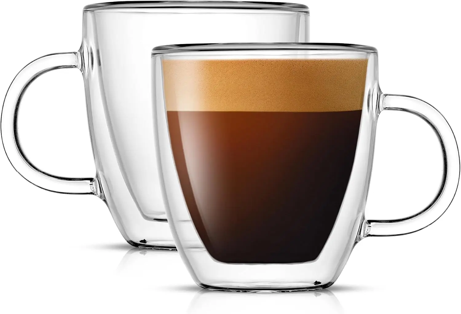 

Double Wall Insulated Espresso Mugs Set of 2 - 5.4-Ounces, Heat-Resistant Glass for Hot Drinks