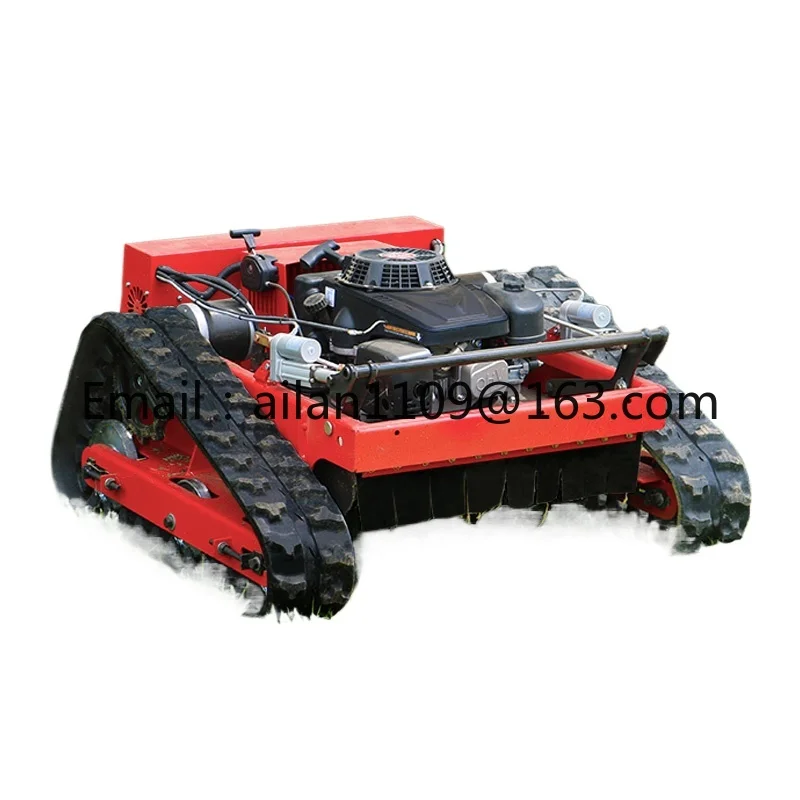 All Terrain Grass Cutting Machine Agriculture Rubber Tracks Remote Control Robot Lawn Mower