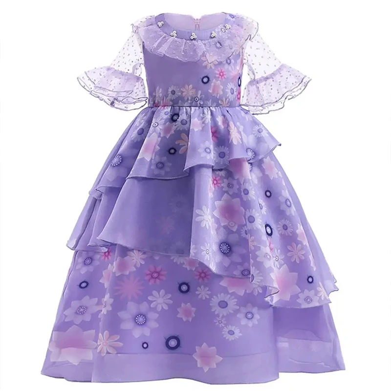 Encanto Cosplay Costumes for Girls Flower Fancy Princess Dress Perform Outfit Children's Birthday Gifts Vacation Summer Dress