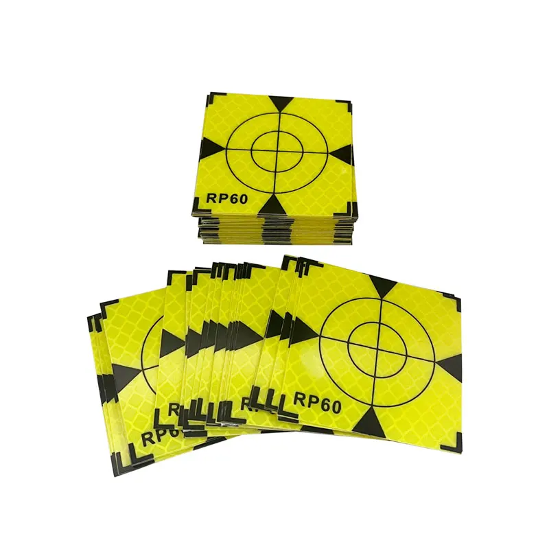 100pcs Size 60mm 20 30 40 50 mm Reflector Sheet For Total Station Survey Geography Fluorescent Green Triangle Sheet Reflective
