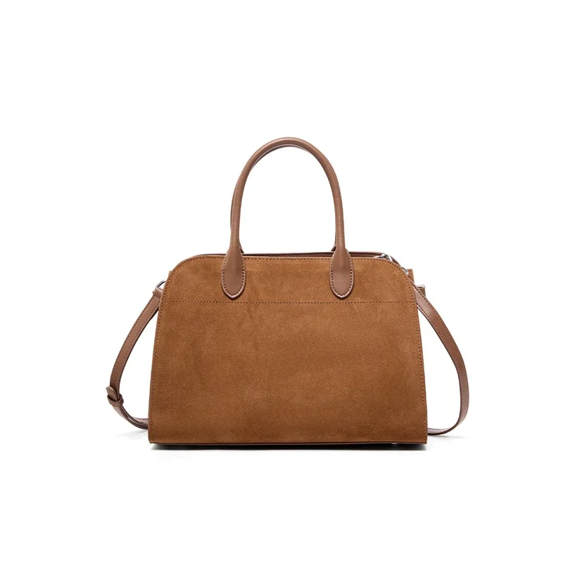 

Retro Style High-quality Matte Suede Handbag, Large Capacity Cowhide Single-shoulder Bag, New Women's Genuine Leather Notebook