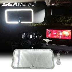 SEAMETAL Car Sun Visor Make Up Mirror Touch Screen Adjustable Brightness 3-Color Switchable Makeup Mirror Charging Vanity Mirror