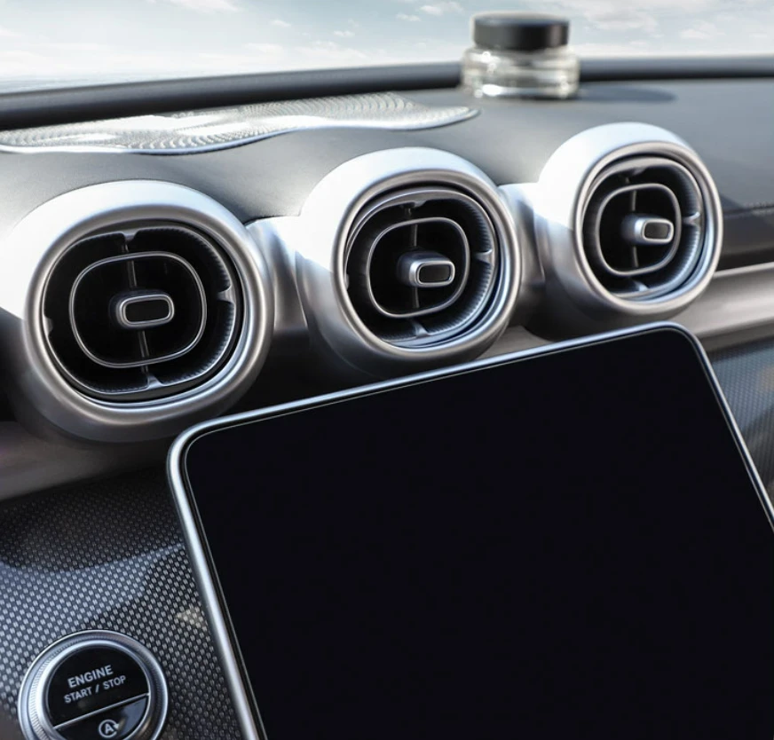 

For Mercedes-Benz C Class W206 Sedan 2022 2023 Interior Accessories Center Air Conditioning AC Outlet Vent Frame Cover Trim