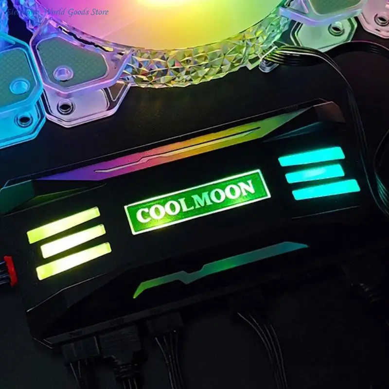 A3PD 8X4Pin PWM 10X3Pin ARGB Upgrade Coolmoon Wireless Remote Control Chassis Fan Hub