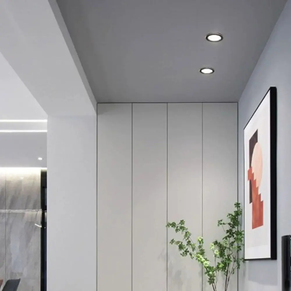 Small Recessed LED Downlight Spot Light Tricolor Dimmable Down Lights Energy Saving Anti Glare Ceiling Spot Lights Bedroom