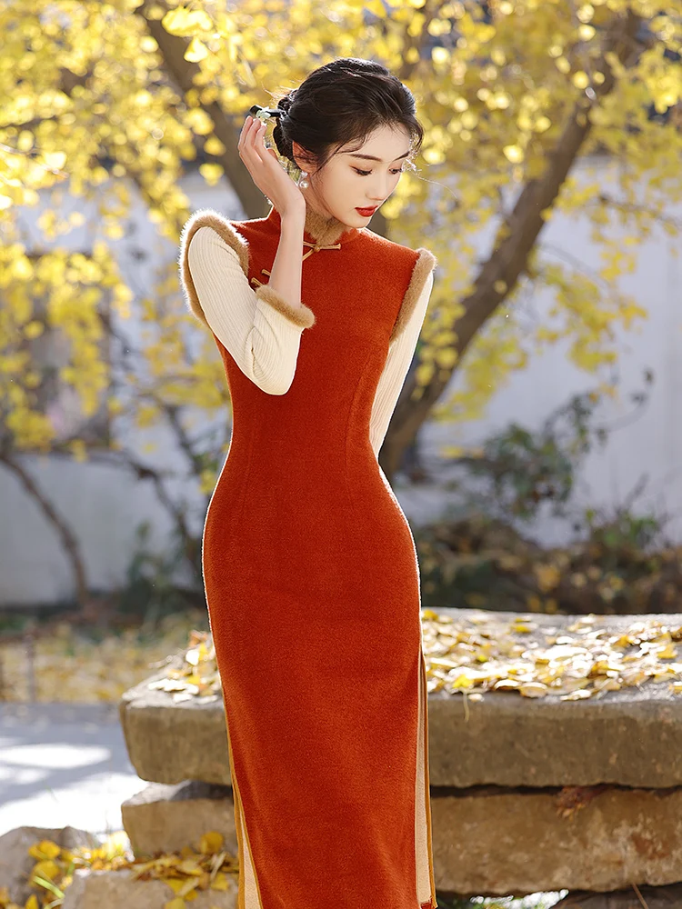 

Ele Vintage Fro Coat Women's Slim Fit Long Sve Velvet Dr Daily Wear Comfortable Soft Fabric Gown