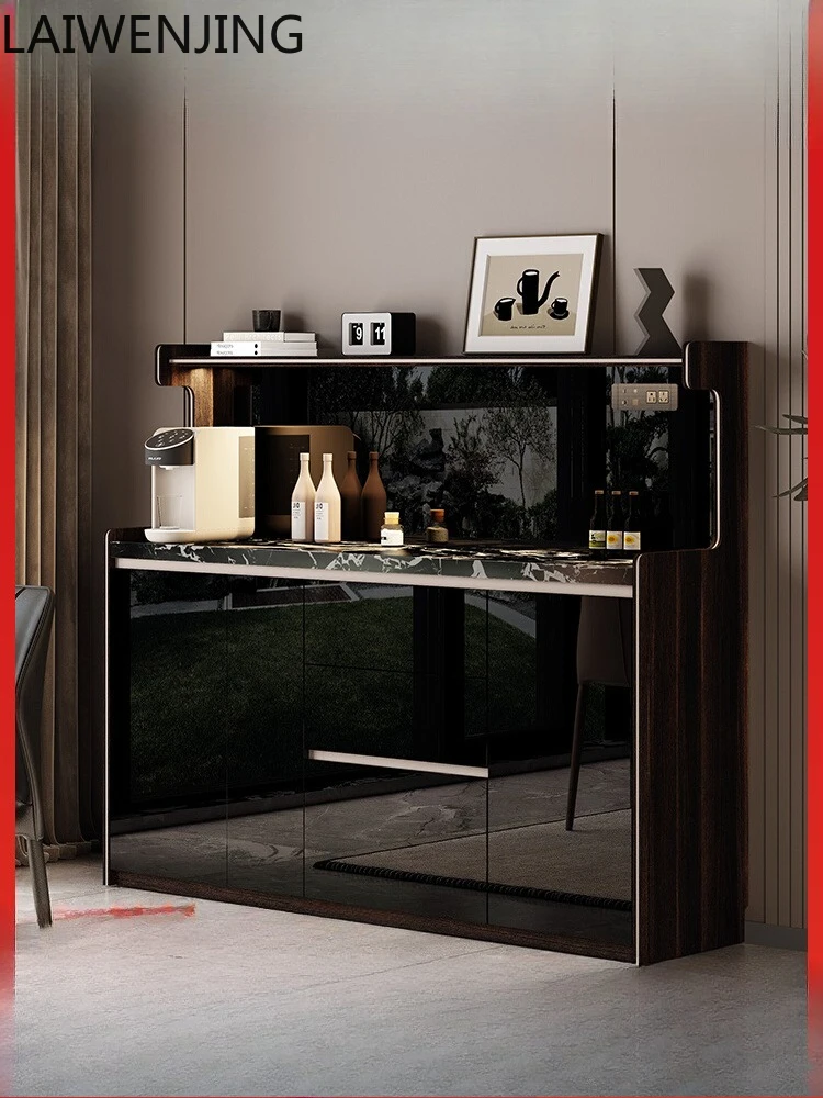 

MJY Italian rock slab dining side cabinet semi-high light luxury living room wall integrated tea cabinet