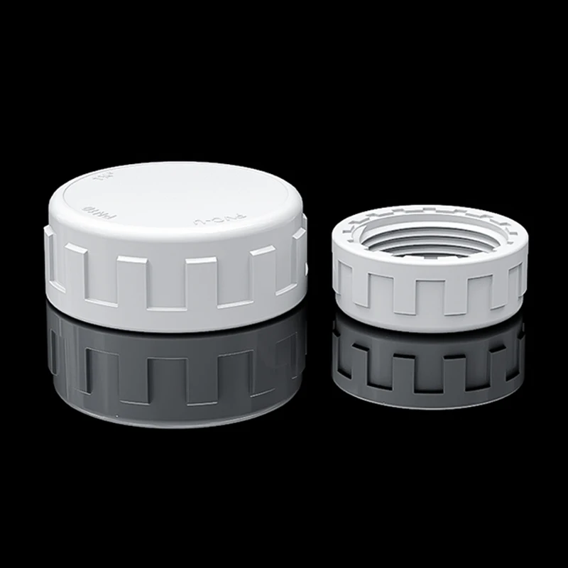 PVC Female End Cap 20-60mm White Screwed Pipe Plug Aquarium Fish Tank Drain Cap Garden Irrigation Water Pipe Sealing Connector