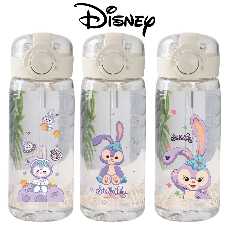 Disney StellaLou Cup Clear Brand High Quality Water Bottle Outdoor Sport Leak Proof Plastic School Water Bottle for Kids 400ML