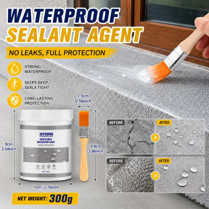 300g Invisible Waterproof Sealant Transparent Repair Coating High Strength Leak Proof Glue For Roof Bathroom Toilet Wall