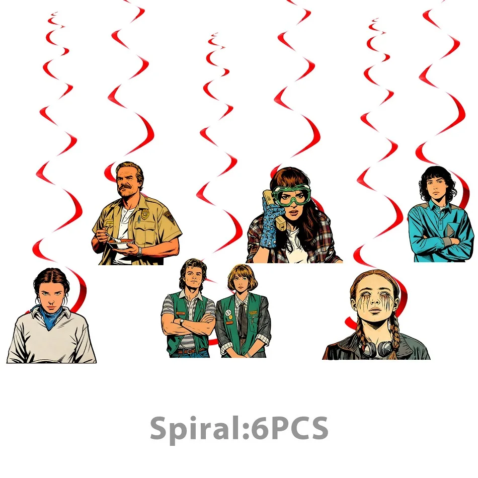 Stranger Things Staffel 5 Partyzubehör Geburtstagsdekorationsset mit Banner, Ballons und Hängedekorationen für Jungen- und Mädchen-Themenpartys – Detail 10